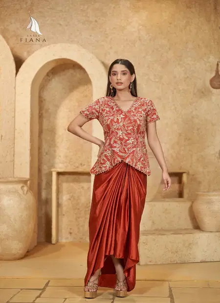 Label Fiana Pure Satin Heavy Designer Indo Western